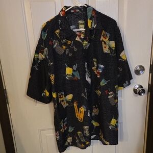 Scorpio Black Cocktail Print Shirt Size 3X